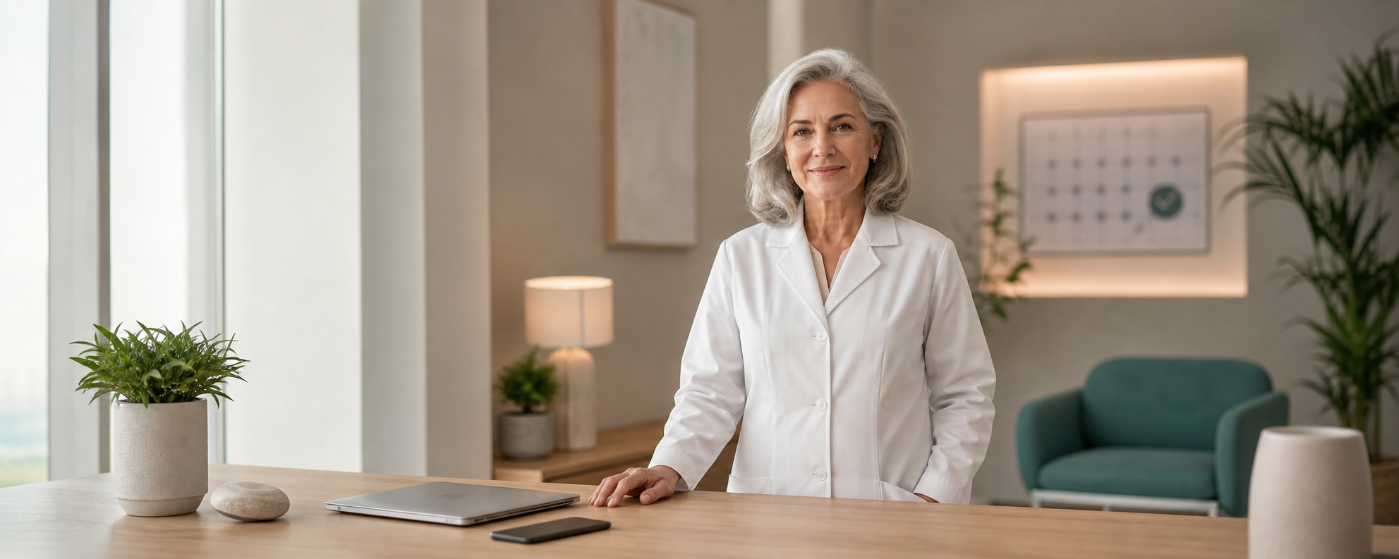 Profesional de la salud junto a su agenda