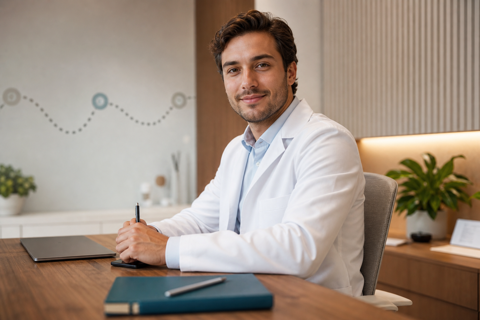 Profesional de la salud trabajando en su consultorio