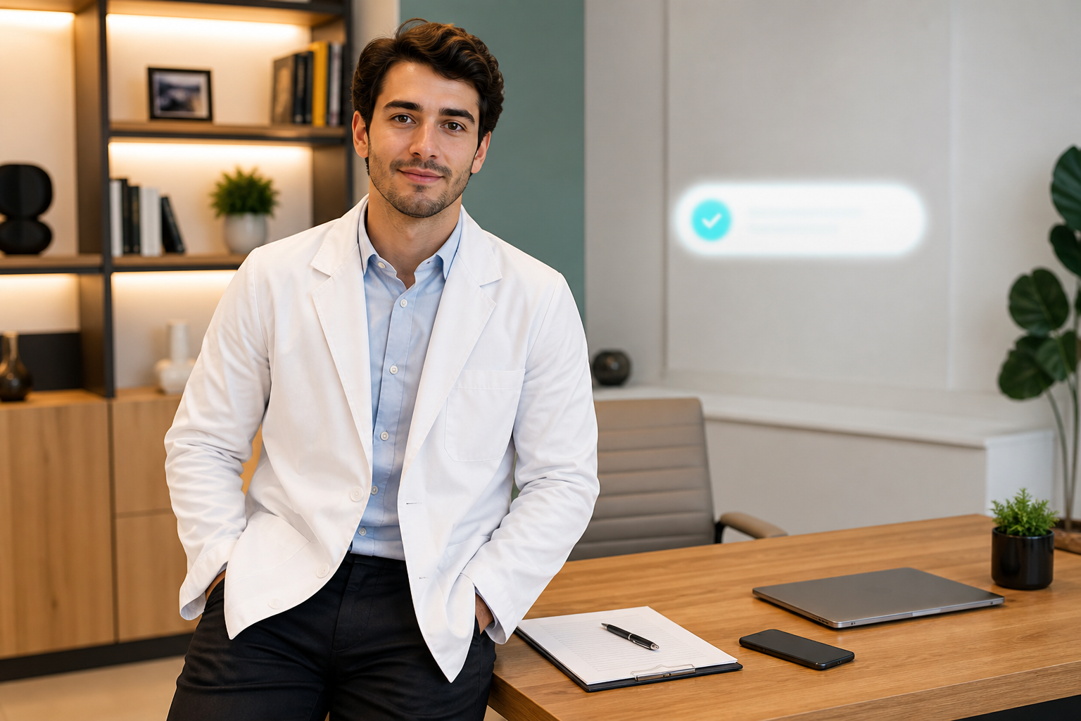 Profesional de la salud presentando el curso en video Consultorio Lleno y Referente